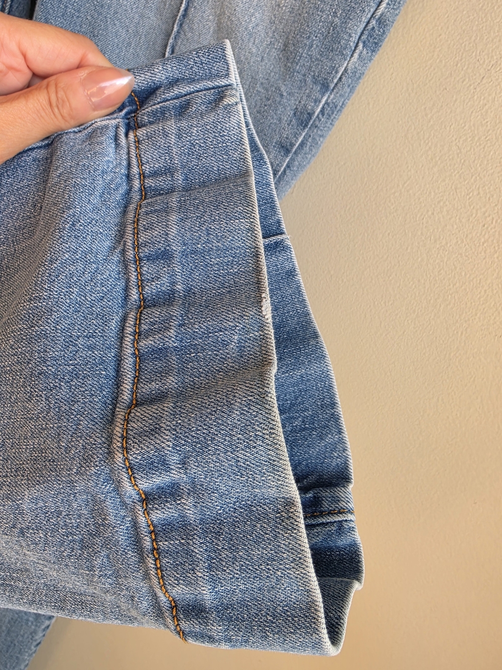 Revice High Rise Flare Jeans Size 27 Light Wash Front Seam Star Back - Picture 6 of 14
